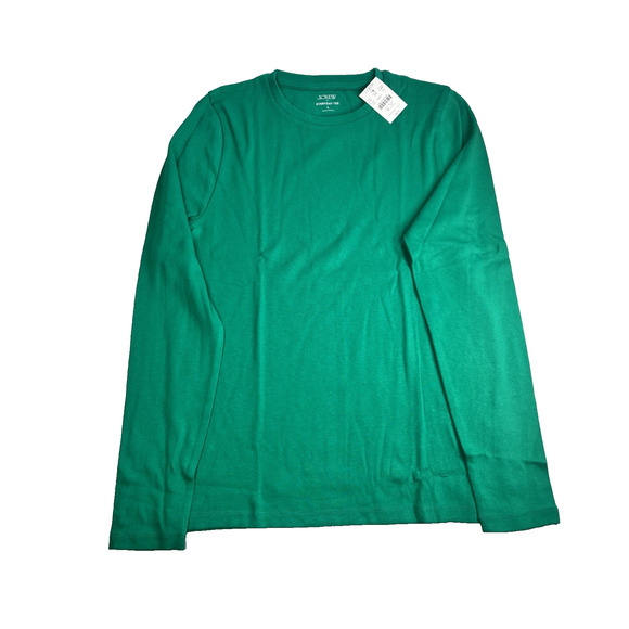 J. Crew Factory Tops - J Crew Long Sleeve Everyday Tee Womens Large Vibrant Jade T Shirt Basic Stretch